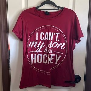 Final price - Large hockey, mom, I can’t my son has hockey T-shirt - like new